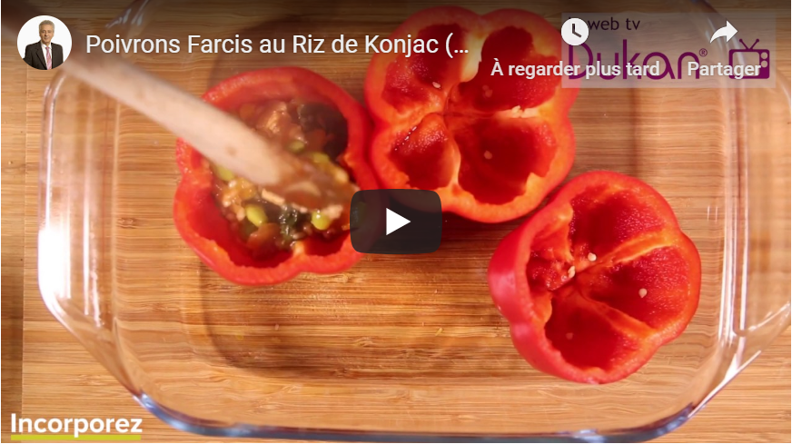 Lire la suite à propos de l’article Poivrons Farcis au Riz de Konjac (Recette Dukan)