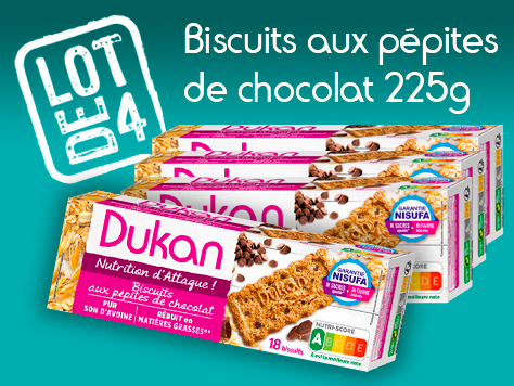 Dukan Biscuits De Son D'Avoine Nappés Chocolat 4x50g